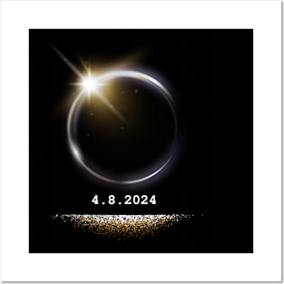 Glowing total solar eclips april 2024 Posters and Art